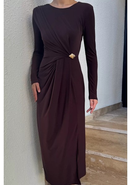 Bel Büzgülü Tokalı Kadın Elbise P-00018449 fiyatları