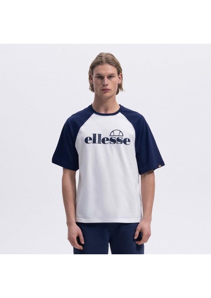 EM009-2-NV Bisiklet Yaka Erkek T-Shirt - Beyaz / Lacivert