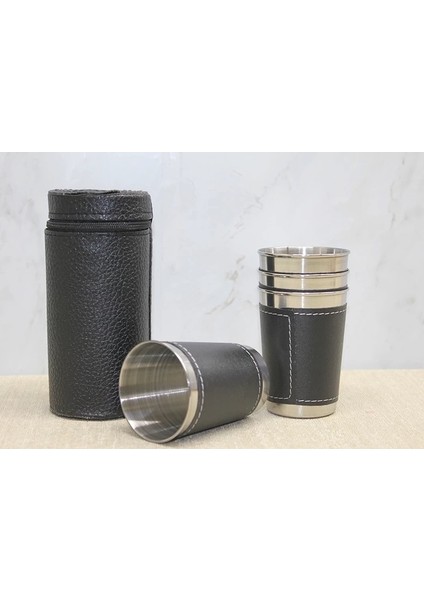 Buğz Derili Kılıflı 4'lü Shot Bardak ALK3925