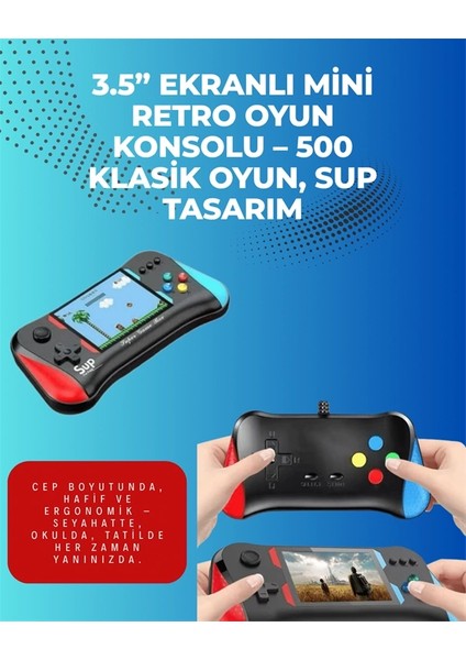 500 Retro Oyunlu Taşınabilir El Konsolu – X7M Modeli fiyatları