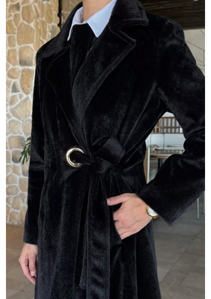 Kadın Gold Tokalı Kuşaklı Iç Astarlı Sakallı Kaban P-00018445 fırsatları