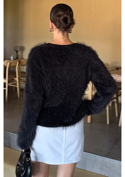 Kadın Çift Cepli Gold Düğme Detaylı Sakallı Yumoş Triko Hırka (S-M-L-Xl Beden Uyumludur.) P-00018434 fırsatları