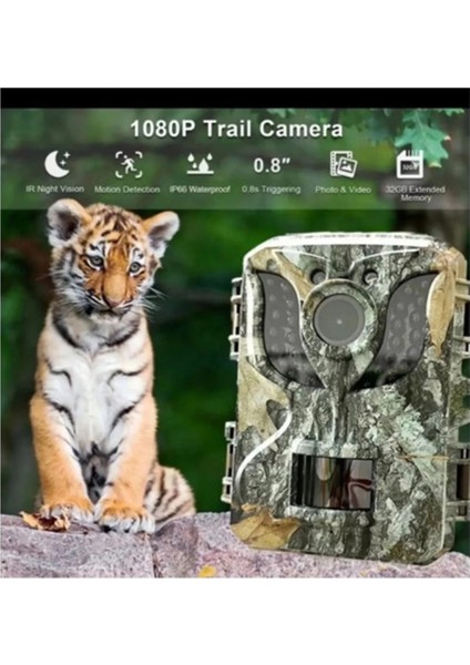 Buğz Fotokapan Kamera 16MP Full Hd 1080P Gece Görüşlü 2 Inç LCD Ekran Su Geçirmez