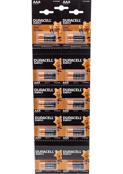 Buğz 1.5V Ince Aaa 20'li Alkalin Pil LR03/MN20