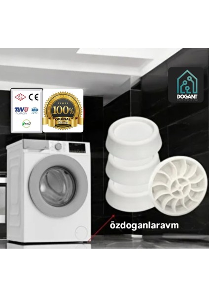 Çamaşır Makinesi Kurutma Makinesi Titreşim Ses Önleyici Ayak Yükseltici Takozu 4'lü