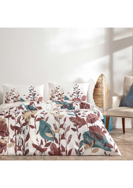 Taç Çift Kişilik Ranforce Nevresim Takımı Daisy Ekru