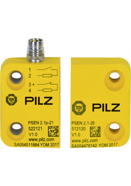 Psen 2.1p-21 (502221) ,kübik/8mm KONTAK-1A1K M8/4-Pin Manyetik Kapı Güvenlik Sivic