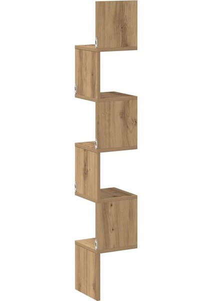 Zig Zag Köşe Duvar Rafı / Kitaplık Atlantik Çam 20X20X130 Modern Minimalist Köşe Rafı indirimleri