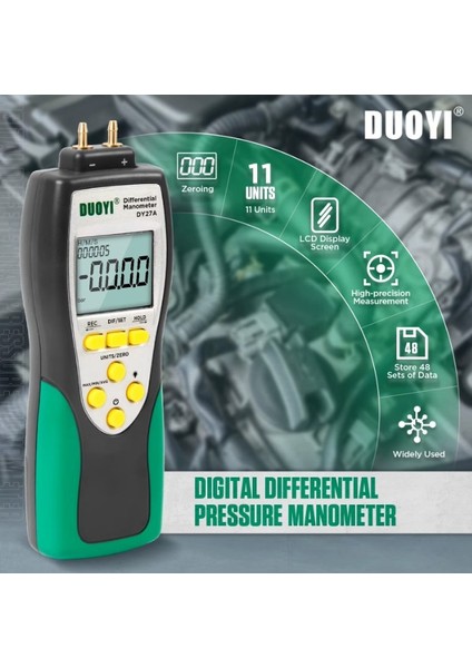 Duoyı DY27A Dijital Diferansiyel Basınç Ölçer Manometre Bar Hassasiyeti 0.001-HAVA Basıncı Test Cihazı fiyatları