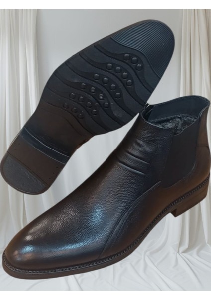 Erkek Hakiki Deri Bot Fantazi Kalıp Kauçuk Kaydırmaz Taban Ince Zarif Siyah ve Kahve S2023 Ayakkabı indirimleri