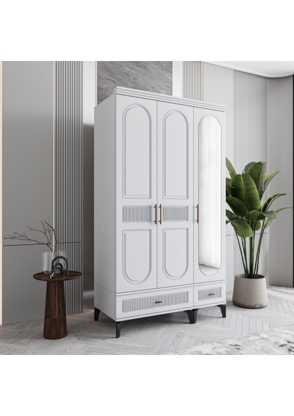 Slope 3 Kapaklı Mdf Ayaklı Tasarım Country Gardırop fiyatları