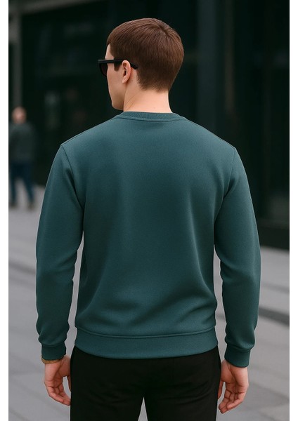 Erkek Basic Pamuklu Salaş Kışlık Bol Mavi Sweatshirt indirimleri