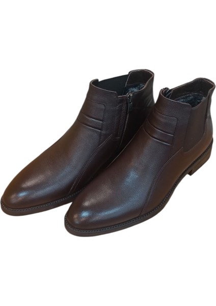 Erkek Hakiki Deri Bot Fantazi Kalıp Kauçuk Kaydırmaz Taban Ince Zarif Siyah ve Kahve S2023 Ayakkabı fiyatları