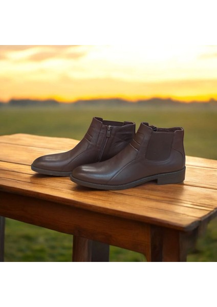 Erkek Hakiki Deri Bot Fantazi Kalıp Kauçuk Kaydırmaz Taban Ince Zarif Siyah ve Kahve S2023 Ayakkabı fırsatları