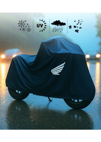 Honda Sxr 50 Motor Branda Siyah Su Geçirmez Logolu Motosiklet Brandası