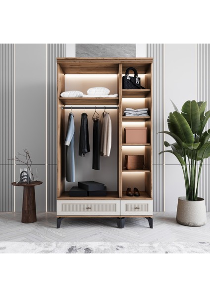 Slope 3 Kapaklı Mdf Ayaklı Tasarım Country Gardırop fırsatları