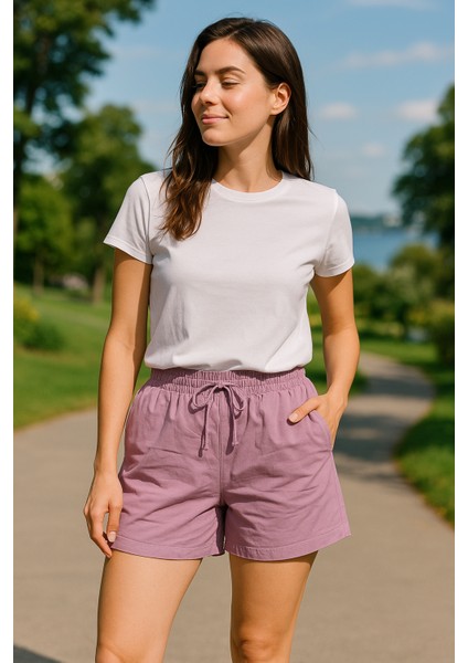 Mor Regular Bağcıklı Kadın Short modelleri