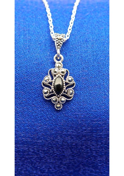 925 Ayar Kadın Oltu Taşı Kadın Kolye SK000101 fiyatları