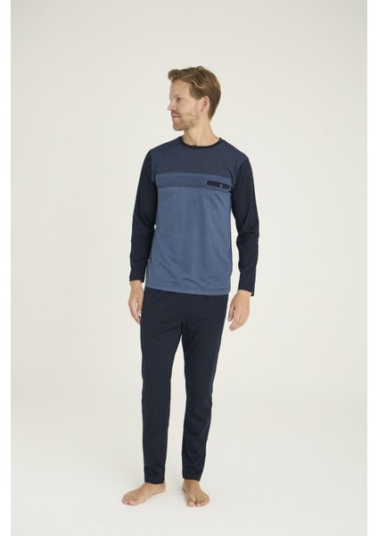 Erkek Pamuk Uzun Kol Pijama Takım