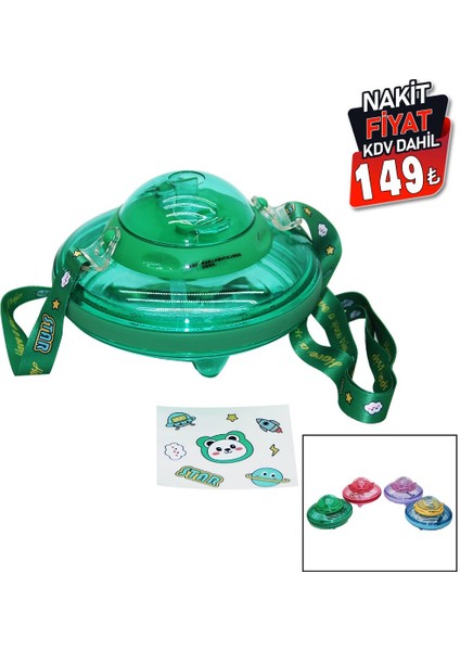 Ufo Modeli Renkli Mika Kristal Suluk Matara Pipetli - Taşıma Askılı 550ML ( Herhangi Bir Renk Gönderilir ) (4989) fiyatları