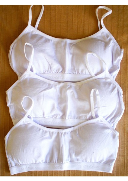 3 Adet Tutku Marka Çıkarılabilir Pedli Süngerli Yarım Atlet S-M-L Beden Beyaz %100 Pamuk Cotton