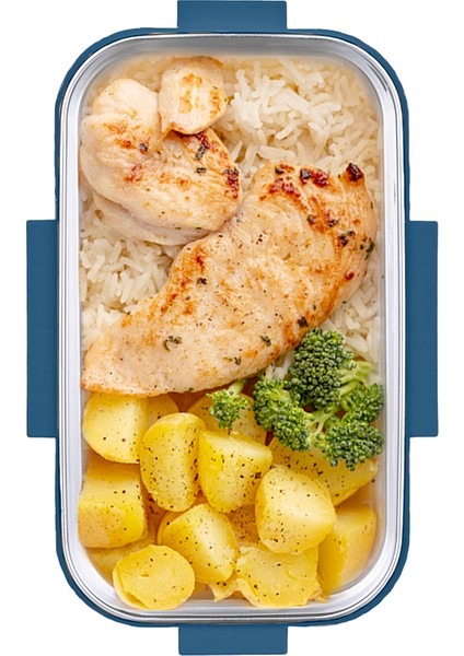 Aura Çift Katlı Beslenme Kabı (450 ml + 400 Ml) Paslanmaz Çelik Yemek Saklama Kabı indirimleri
