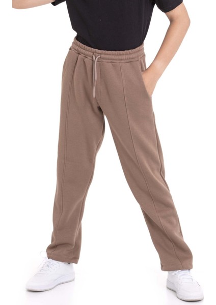 Kahverengi Erkek Çocuk Çima Detaylı Şardonlu Eşofman Altı 21472