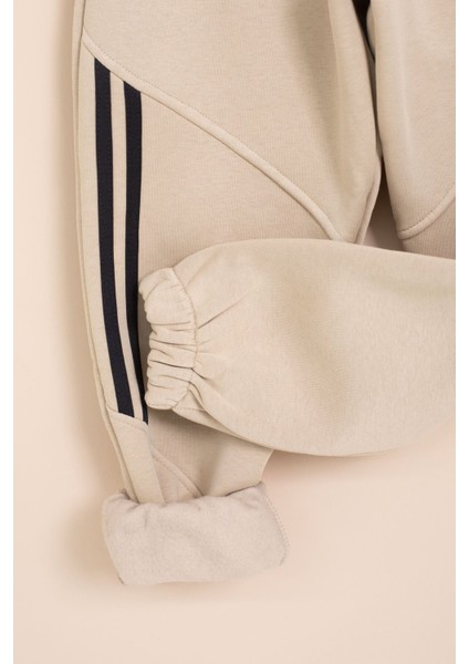 Bej Şerit Detaylı Yazı Baskılı Beli Lastikli Erkek Çocuk Eşofman Altı 21458 modelleri