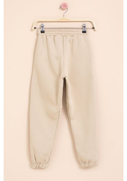 Bej Şerit Detaylı Yazı Baskılı Beli Lastikli Erkek Çocuk Eşofman Altı 21458 indirimleri