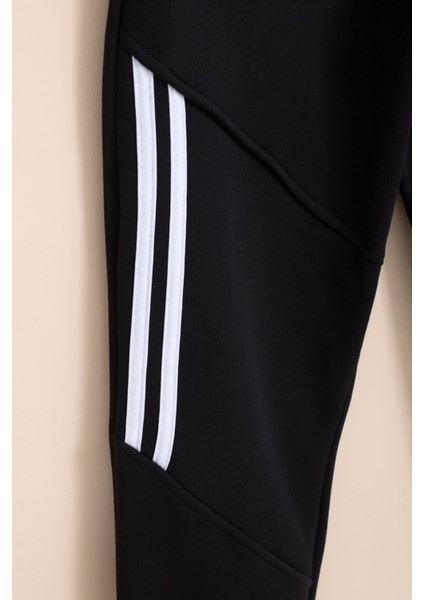 Siyah Şerit Detaylı Yazı Baskılı Beli Lastikli Erkek Çocuk Eşofman Altı 21457 modelleri