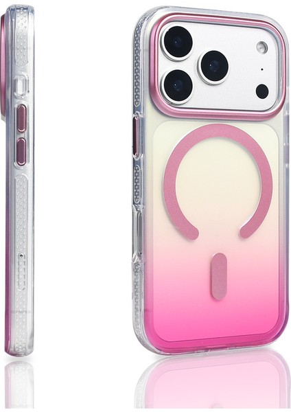 Apple iPhone 17 Pro Uyumlu M-Safe Şarj Özellikli Transparan Renk Geçişli Kılıf fiyatları