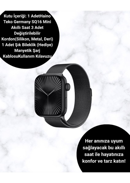 Sq-16 Mini Series 10 – Dokunmatik Akıllı Saat | Kalp Ritmi, Spo2, Uyku Takibi fiyatları