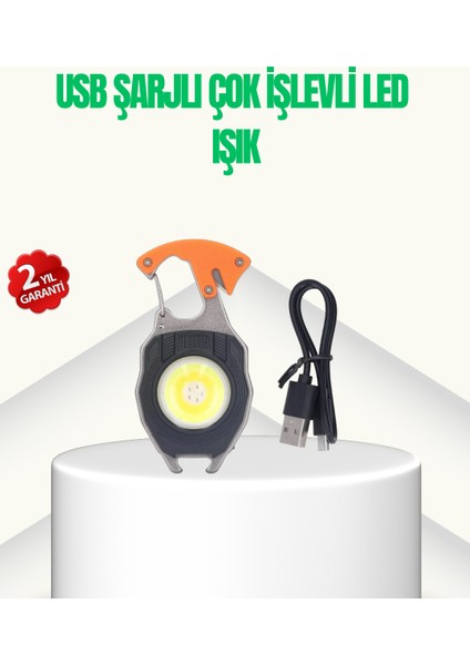 Çok Işlevli USB Şarjlı Anahtarlık Fener