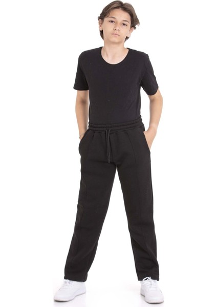 Siyah Erkek Çocuk Çima Detaylı Şardonlu Eşofman Altı 21469 fiyatları