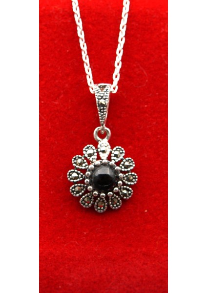 925 Ayar Kadın Oltu Taşı Kadın Kolye SK000102