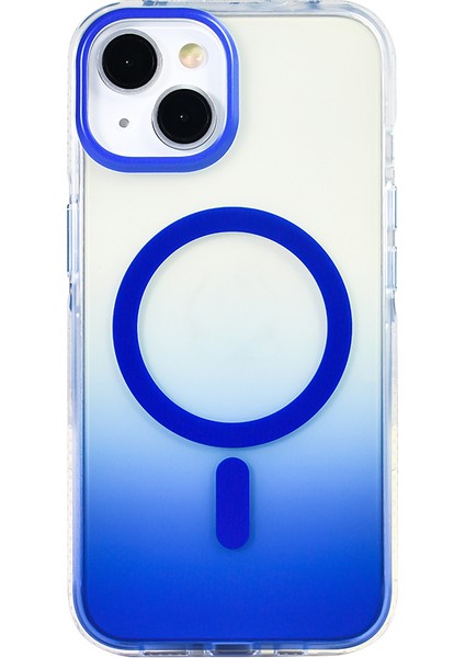Apple iPhone 13 / 14 Uyumlu M-Safe Şarj Özellikli Transparan Renk Geçişli Kılıf