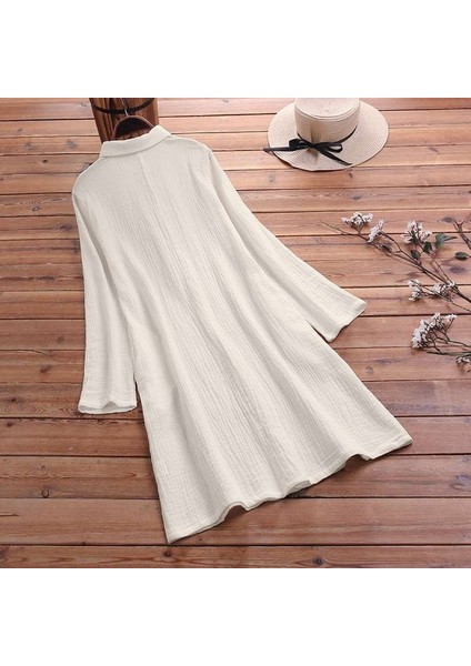 Toridas Günlük Rahat Baharlık Salaş Gömlek Yaka Elbise bt405krem5 fırsatları