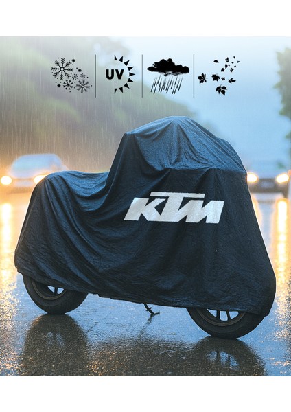 Ktm 990 Adventure Motor Branda Siyah Su Geçirmez Logolu Motosiklet Brandası