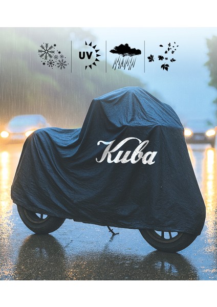 Kuba Xcg 100/150 Motor Branda Siyah Su Geçirmez Logolu Motosiklet Brandası