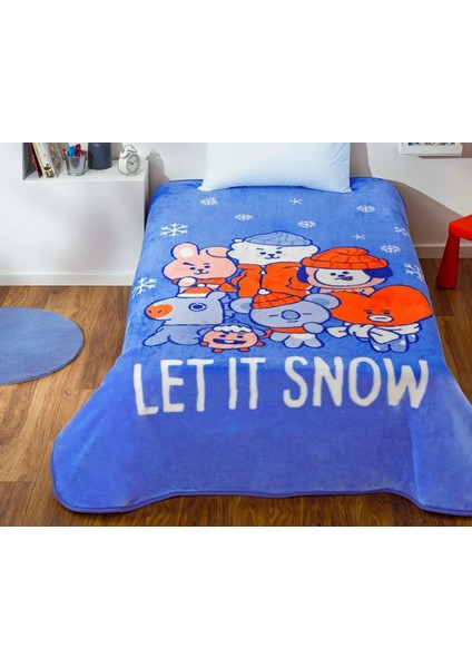 Lisanslı Tek Kişilik Let It Snow Battaniye 160X220 cm