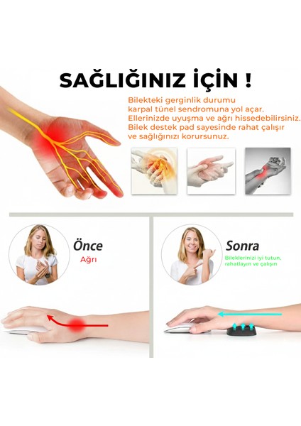 Ergonomik Klavye Bilek Destek + Mouse Bilek Destek 2in1 Set - AL5378