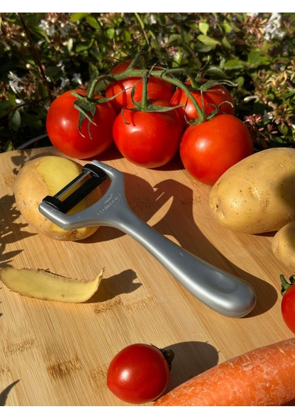 Pırıltılı Gri/gümüş Sapan Soyacak – Paslanmaz Alman Çeliği, Ergonomik Sap, Yüksek Keskinlik fiyatları