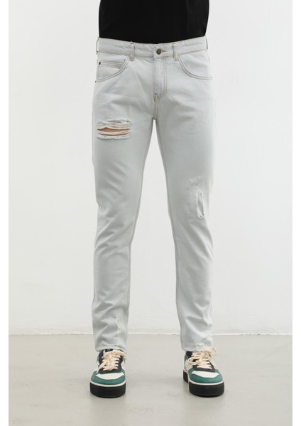 Erkek Yırtık Detaylı Slim Fit Jean Pantolon indirimleri