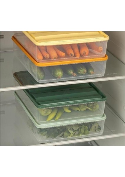 14'lü Buzdolabı Düzenleyici Organizeri Mikrodalgaya Uygun Difriz Saklama Kabı (2X3500ML)(12X775ML)