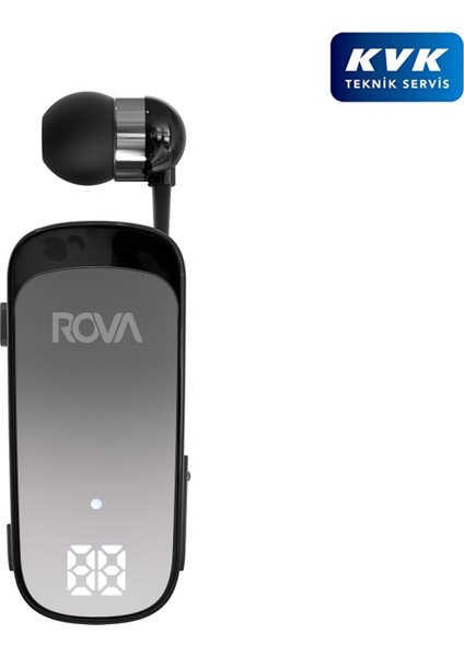 RV-BKG505 Makaralı Kablolu Dijital Göstergeli Bluetooth Kulaklık Bt5.4 - Siyah