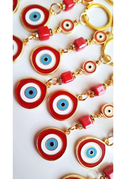 Yeni Yıl Hediyesi 10'lu Büyük Nazar Boncuklu Kırmızı Anahtarlık - Yılbaşı Hediyesi Kurumsal Hediyelik Öğretmenler Günü Hediyesi fırsatları