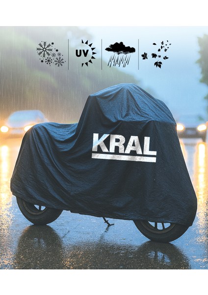Kral Motor Vega 125 Motor Branda Siyah Su Geçirmez Logolu Motosiklet Brandası