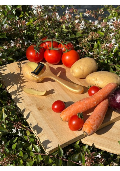 Pırıltılı Sarı/gold Sapan Soyacak – Paslanmaz Alman Çeliği, Ergonomik Sap, Yüksek Keskinlik fırsatları