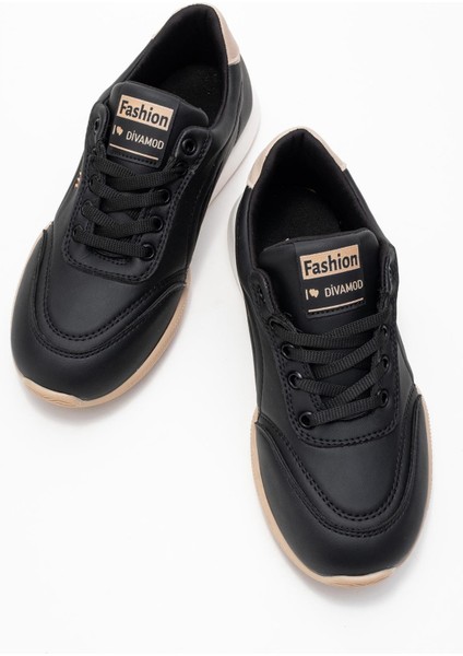 Bağcıklı Kadın Spor Ayakkabı; Siyah Vizon indirimleri