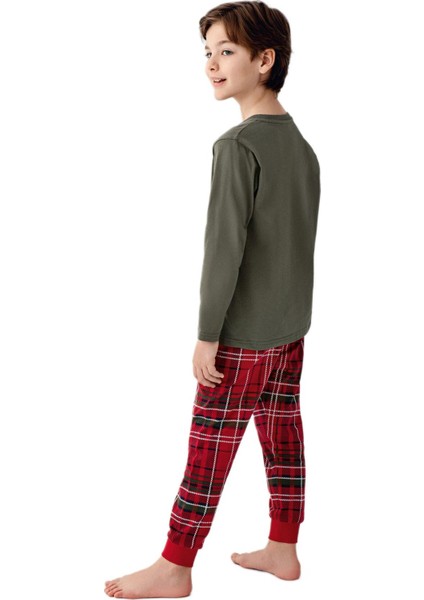 Erkek Çocuk Yeşil Pijama Takımı 3513-2 modelleri